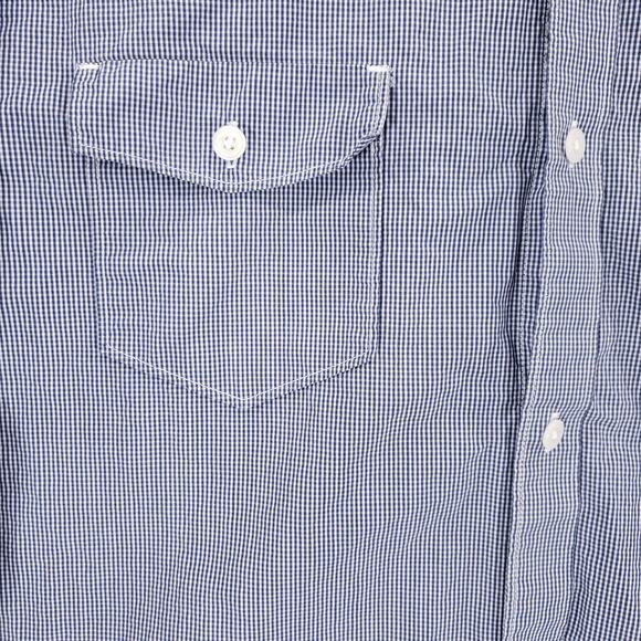 Calvin Klein Shirt Mens Extra Large Blue White Gingham Check Casual Button Up - Picture 3 of 13